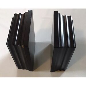 Wooden Bookends, 90's vintage, Dark Brown, Felt bottom.